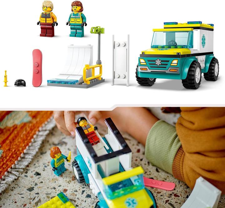 Produktbild LEGO Rettungswagen und Snowboarder (60403, LEGO City)