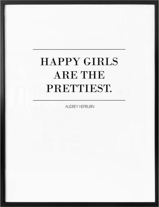 Produktbild Trenddeko Audrey Hepburn - Happy Girls are the prettiest 02 (80 x 100 cm)