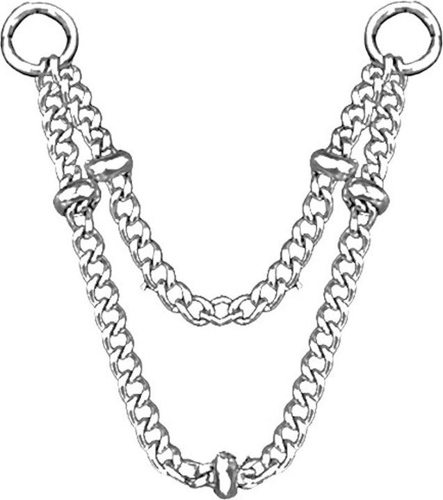 Star Piercing Verbindungskette Basic doppelt fünf Ringe silber (ohne Messing, Chirurgenstahl 316L)