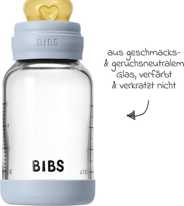 Produktbild Bibs Babyflaschen Glas-Flasche Baby Bottle Round 120 ml + Latex-Trinksauger (120 ml)