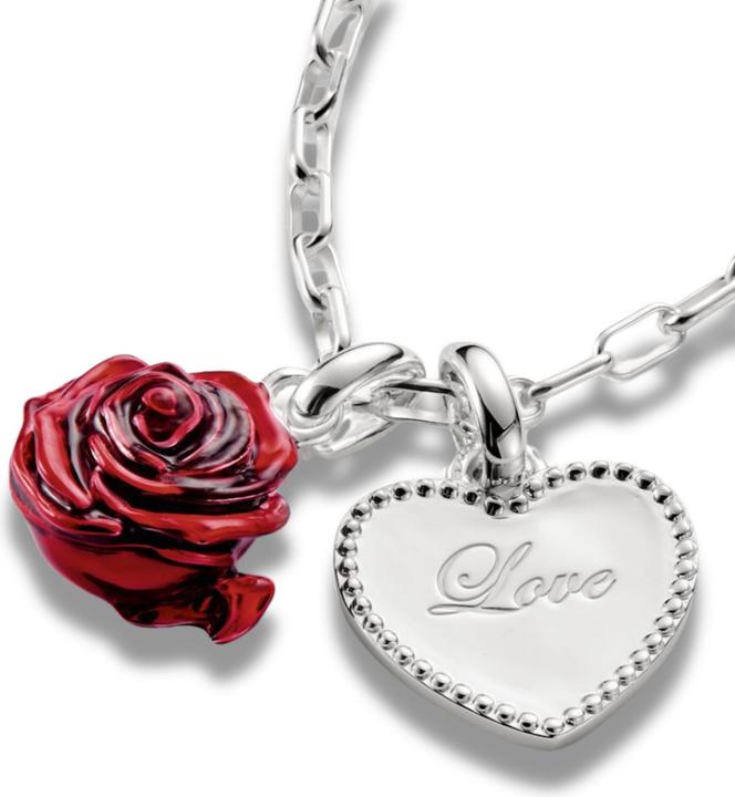 Thomas Sabo Charm-Anhänger Rosenblüte rot Connect Silber (Silber 925, Emaille)