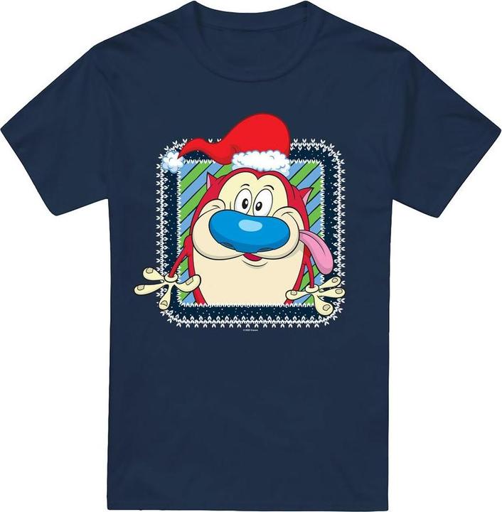 Ren & Stimpy Festive TShirt weihnachtliches Design (XL)