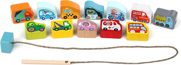 Produktbild Cubika Holzfädelspiel fliegende Autos (Deutsch, Englisch, Französisch, Italienisch)