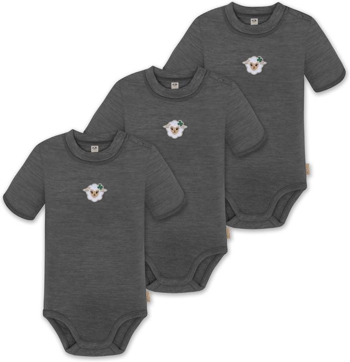 Image du produit Normani Lot de 3 bodies manches courtes bébé mérinos "Tihoi" - 9311 (80)