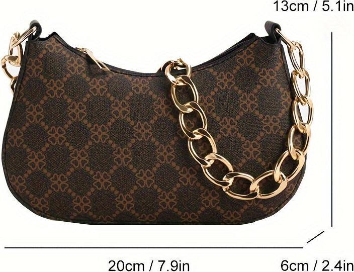 Only-Bags.Store Retro bedruckte klassische Unterarmtasche, einfache Umhängetasche, lässige Handtasche, Shopping