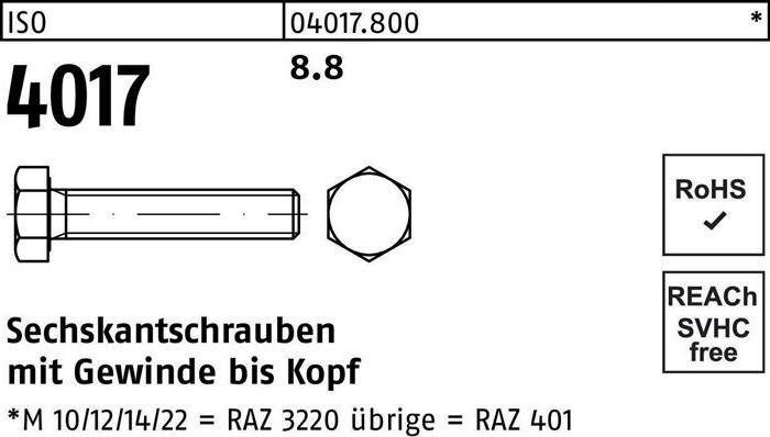 Image du produit Bufab Vis à tête hexagonale ISO 4017 VG M 12 x 160 8.8 (25 Vis par pièce)