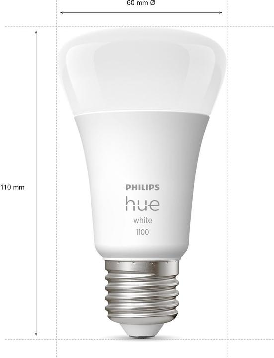 Actual product image Philips Hue White (E27, 9.50 W, 1050 lm, 1 x, F)