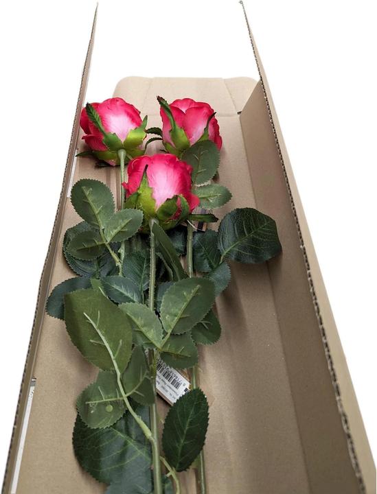 Image du produit Chalet Fleur artificielle bouquet de roses 87 cm, fuchsia (87 cm)