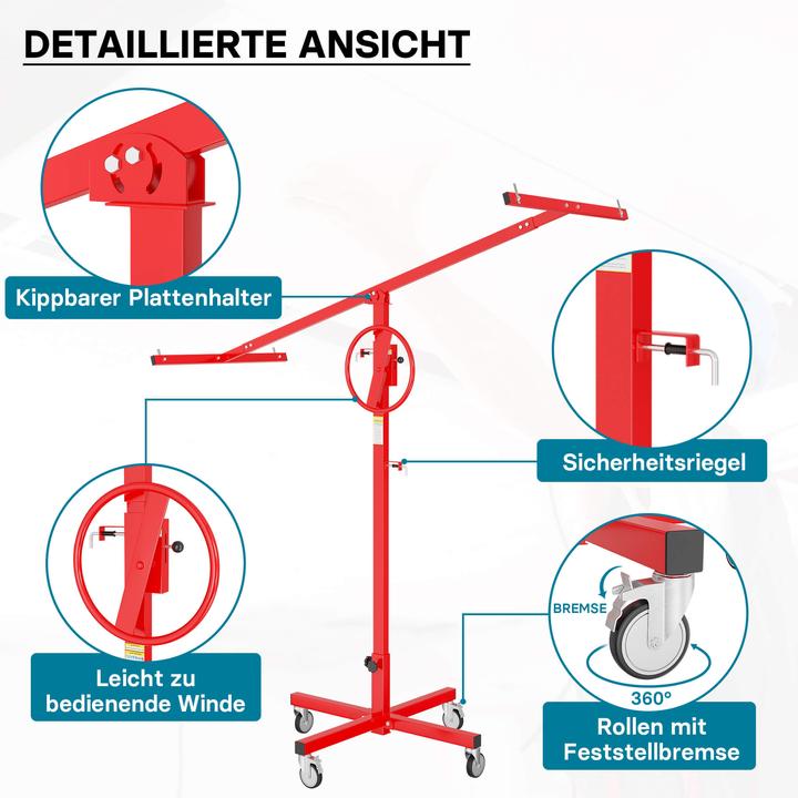 Immagine prodotto Wiltec Sollevatore di pannelli 40kg 170-290cm Aiuto per il montaggio Sollevatore di pannelli Sollevatore (40 kg)