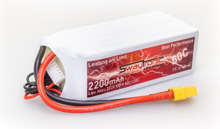 Image du produit Swaytronic 6S 22.2V 2200mAh 60C/120C XT60 (22.20 V, 2200 mAh)