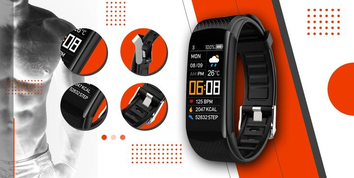 Produktbild Giewont Fit&GO Duo GW200-9 Smartband – Schwarz + Orangefarbenes Power-Armband