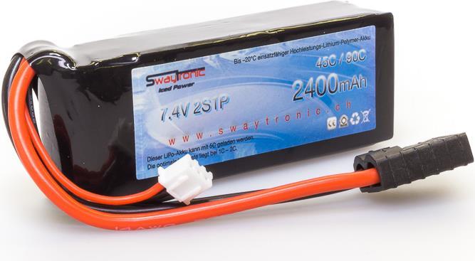 Actual product image Swaytronic ICED Power 2S 7.4V 2400mAh 45C/90C TRX 1/16 (7.40 V, 2400 mAh)
