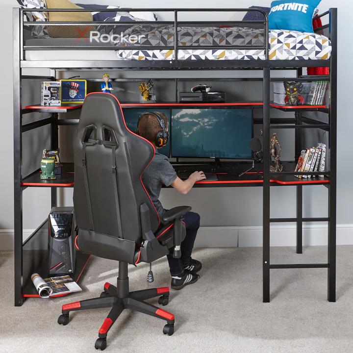 Actual product image X Rocker BattleBunk Gaming Bed with integrated XL Gaming Desk (90 x 190 cm)