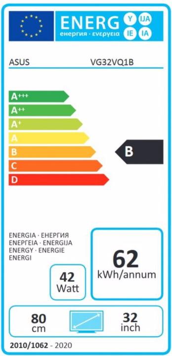Energie-Label ASUS VG32VQ1B (2560 x 1440 Pixel, 31.50")