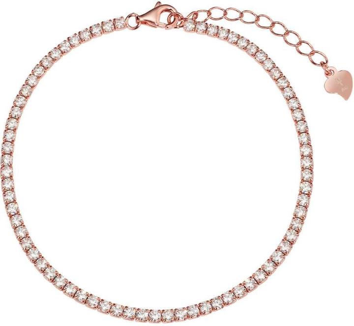 Bijouteria Silber-Armkettchen (20 cm, PVD Beschichtung (goldfarbig), Silber 925, Zirkonia)
