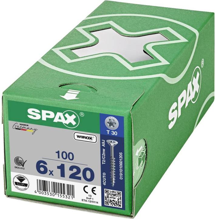Actual product image Spax Chipboard screws SK T30 6,0x120 mm (100 Screws per piece)