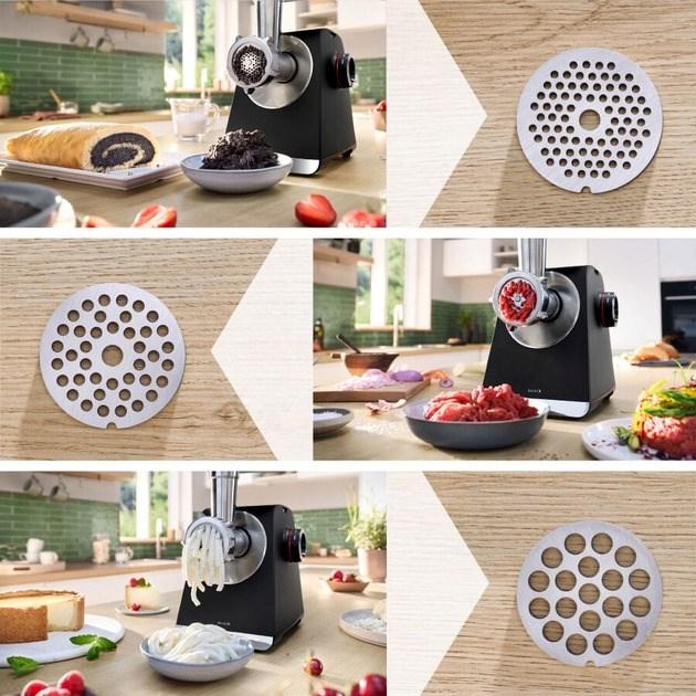 Actual product image Bosch Hausgeräte Serie 6, Fleischwolf, MultiPower Series 6, 2100 W, Schwarz, silver metalic, MFWS660B