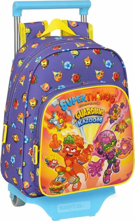 Superthings Schulrucksack mit Rädern Guardians of Kazoom Lila Gelb (27 x 33 x 10 cm)