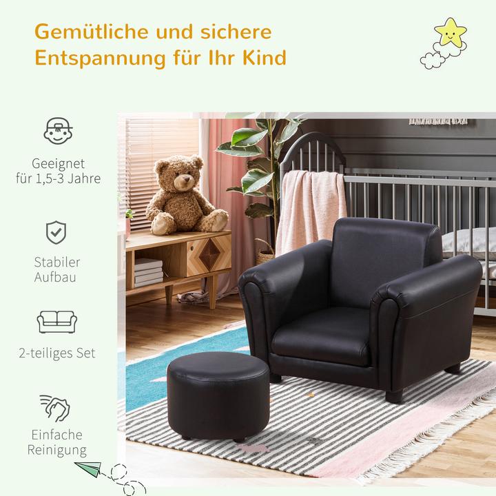Actual product image Homcom Children's armchair with footstool (Child armchair)