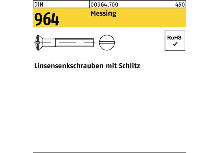 Productafbeelding Schroef met verhoogde verzonken kop DIN 964 M 3 x 12 messing (200 Schroeven per stuk)