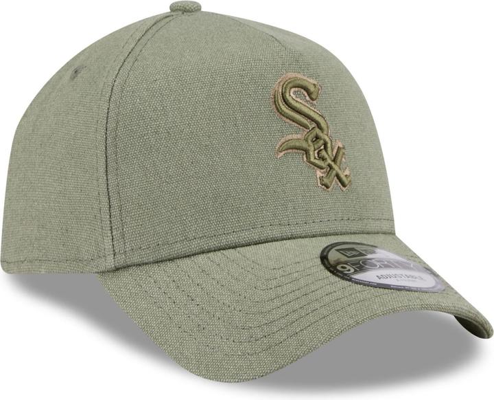 Produktbild New Era A-Frame Trucker Leinen Cap - Chicago White Sox oliv (One Size)