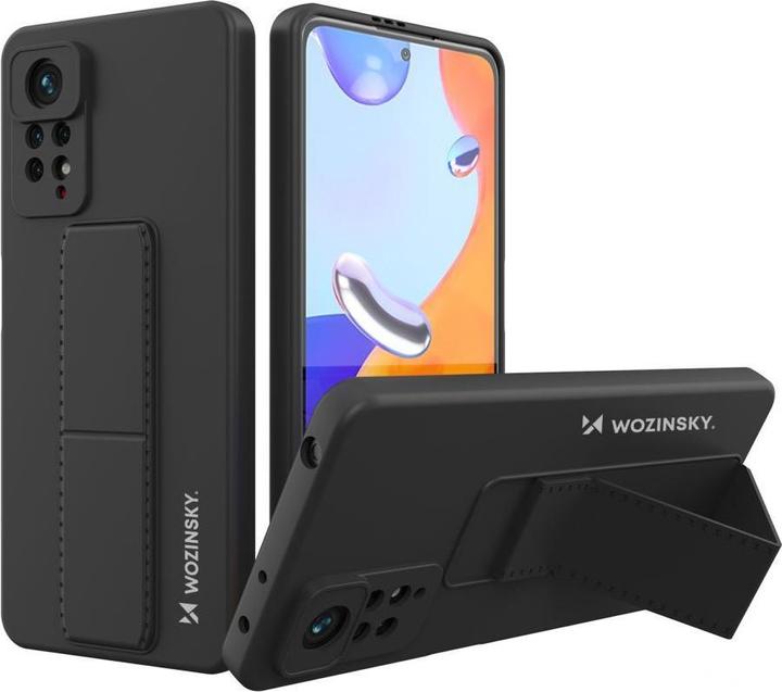 Produktbild Wozinsky Kickstand Case Silikon Ständer Cover für Xiaomi Redmi Note 11 Pro schwarz (Xiaomi Redmi Note 11 Pro)