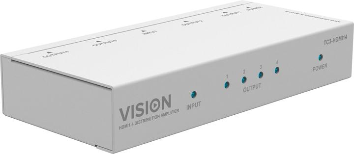 Produktbild Vision TECHCONNECT HDMI 1:4-VERTEILUNGSVERSTÄRKER Splitter für professionelle Anwendungen. HDMI 1.4a