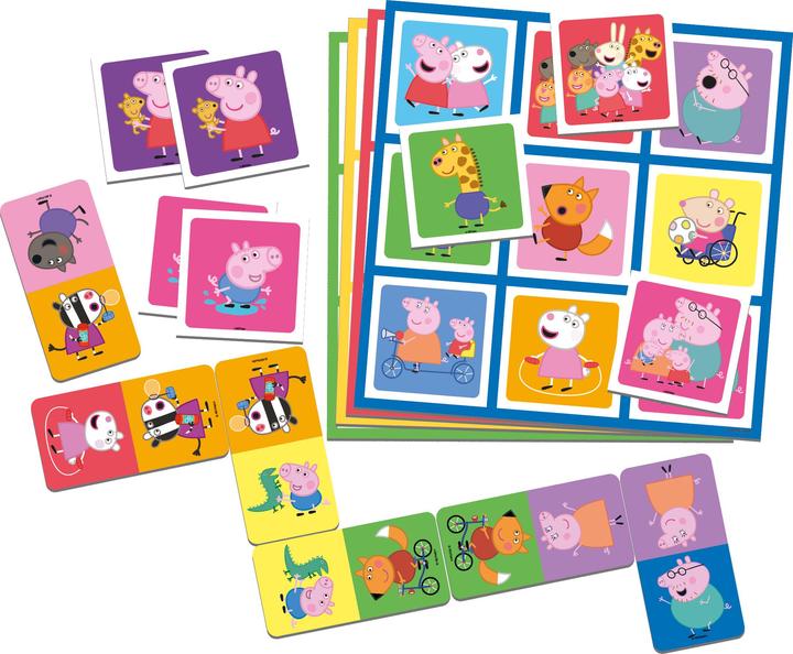 Actual product image Selecta Spielzeug Peppa Pig 3n1 Memo Lotto Domino (German, French, Norwegian, Polish, Finnish, Swedish, English)