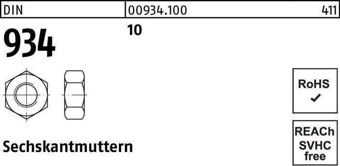Produktbild Sechskantmutter DIN 934 M 5 10 (M5)
