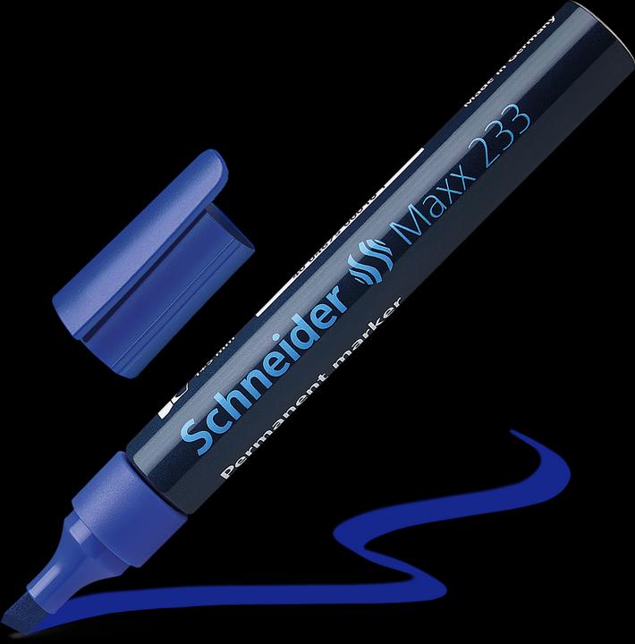 Actual product image Schneider Maxx 233 permanent marker Line width: 1-5 mm Ink colour: blue (Blue, 5 mm, 1 x)