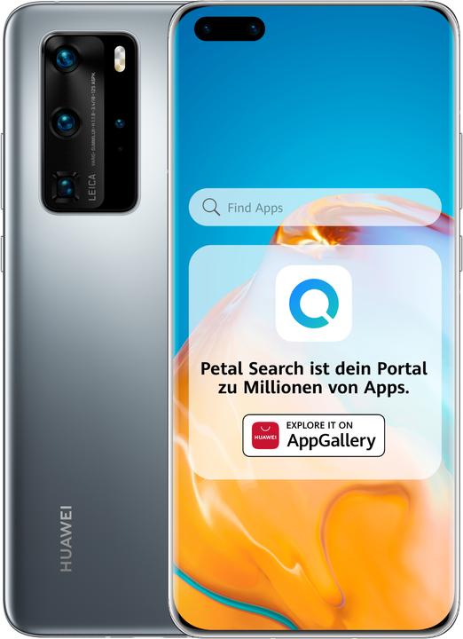 Huawei P40 Pro (256 GB, Silver Frost, 6.58", Hybrid Dual SIM + eSIM, 50 Mpx, 5G)