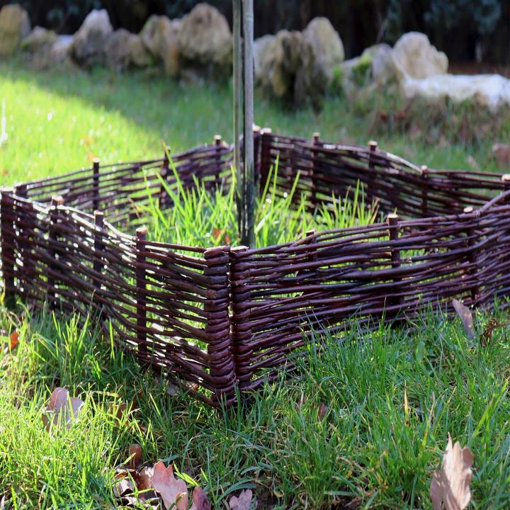Produktbild Aquagart 6 Beeteinfassungen aus Weide 10x60cm I Beetbegrenzung /Weidenzaun zur Beetumrandung Rasenkante (60 cm)