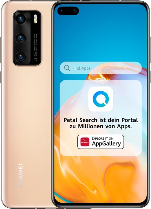 Huawei P40 (128 GB, Oro fard, 6.10", Doppia SIM ibrida + eSIM, 50 Mpx, 5G)