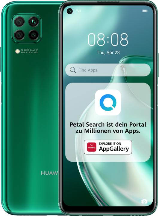 Huawei P40 Lite (128 GB, Verde frantumazione, 6.40", Doppia SIM Ibrida, 48 Mpx, 4G)