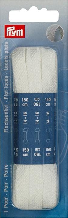 Image du produit Prym Lacet plat, blanc 8 mm x 150 cm, carte 1 paire