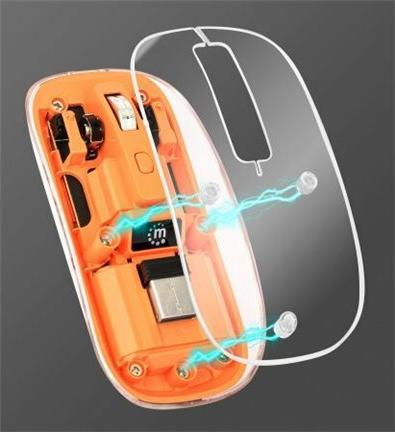 Immagine prodotto Manhattan Mouse MH trasparente 4D, bianco (Senza fili)