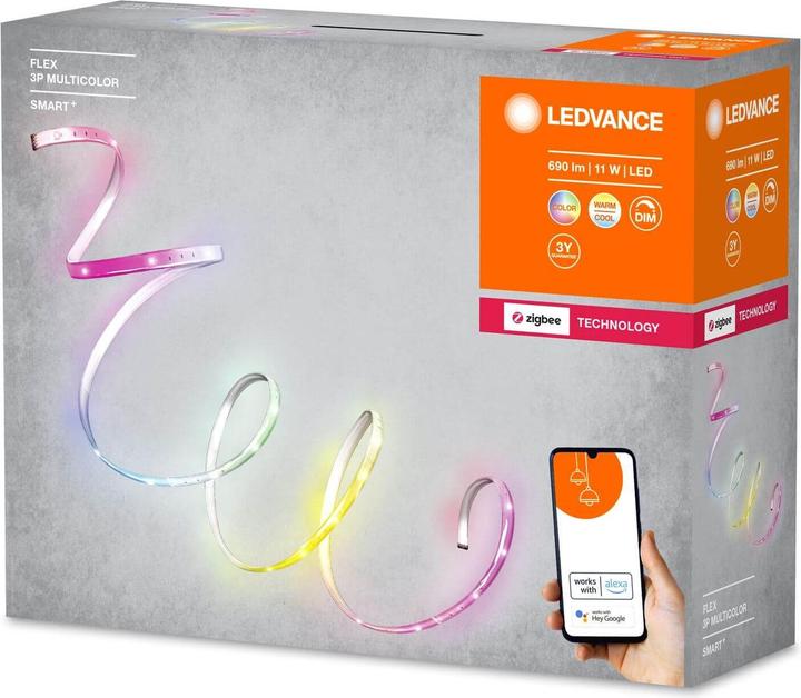 Actual product image Ledvance SMART+ Flex RGBW 3P 700lm 2000-6500K extra-warm white to daylight white dimmable (Warm white, 180 cm, Indoor)