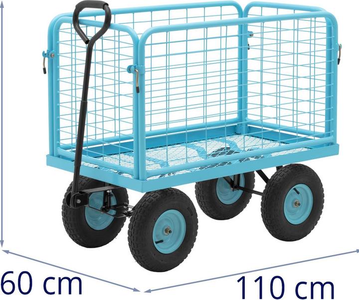 Produktbild Hillvert Transportwagen Gartenwagen Plattformwagen abnehmbare Seitengitter 400 kg (400 kg)