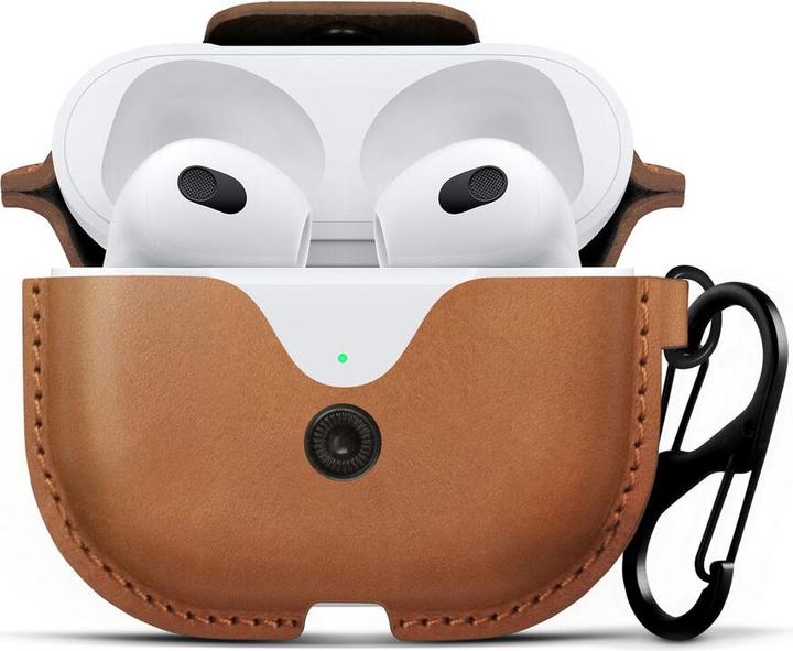 Actual product image TwelveSouth AirSnap Airpods Gen3 Cognac (Headphone bag)