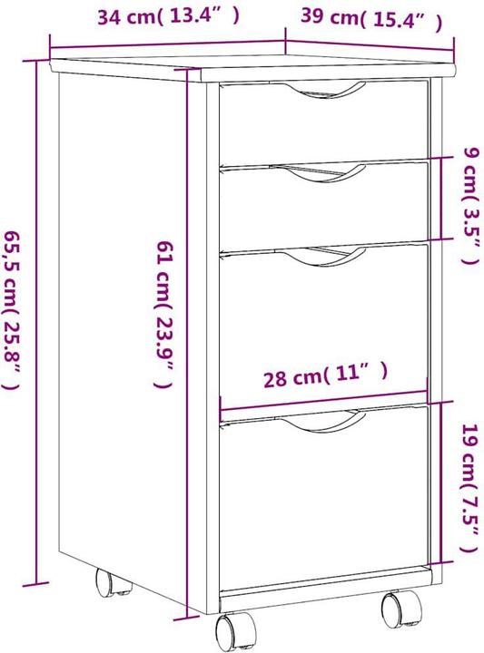 Actual product image VidaXL Shigeru (34 x 39 x 65.5 cm)