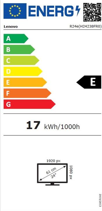 Energy Label Lenovo Monitor Legion R24e (1920 x 1080 pixels, 23.80")
