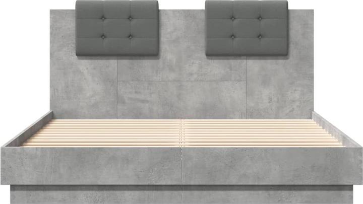 Produktbild VidaXL Bettgestell mit Kopfteil Betongrau (120 x 200 cm)