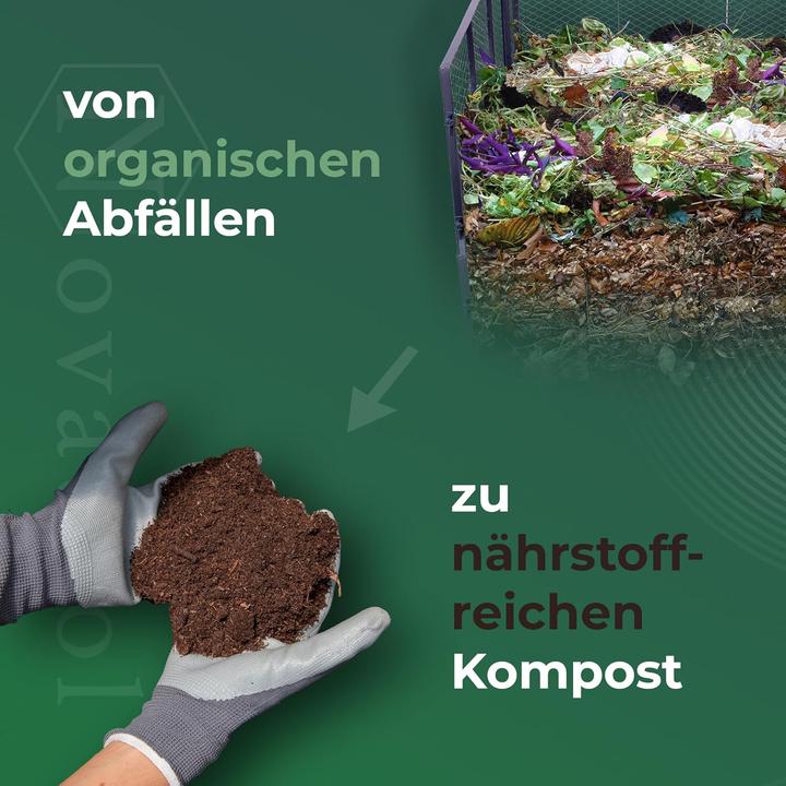 Produktbild Novatool Garten-Komposter Deckel und Boden, Komposter mit erweiterbarem Stecksytem, pulverbeschichte (1000 l)