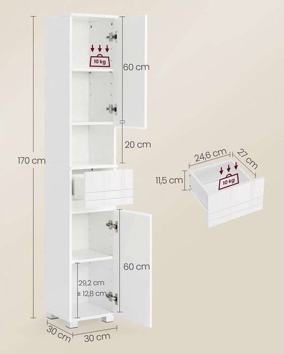 Produktbild Vasagle Jimmy G (30 x 30 x 170 cm)