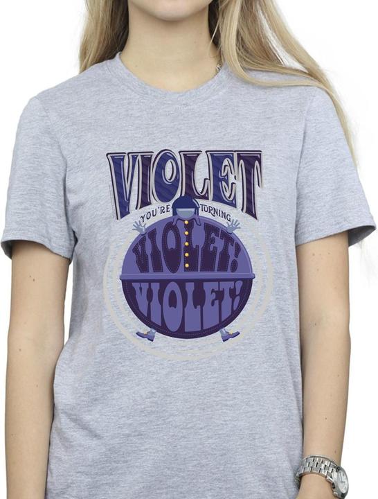 Immagine prodotto Willy Wonka & the Chocolate Factory Violet Turning Violet Maglietta Ampia Donna (4XL)