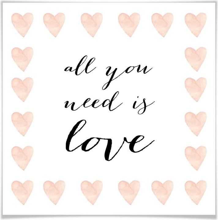 Image du produit Trenddeko Confetti & Crème - Tout ce dont vous avez besoin c'est d'amour (30 x 30 cm)