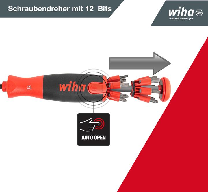 Actual product image Wiha LiftUp 25 (Port, External hexagon, Phillipps cross recess (PH), Torx (TX), Pozidriv cross recess (PZ))