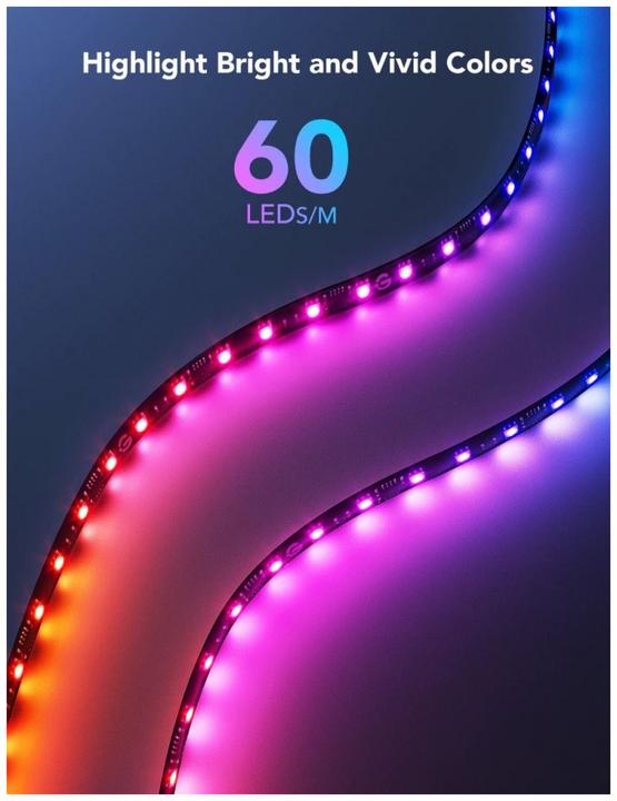 Image du produit Govee LED Stripe Gaming G1, Wi-Fi + Bluetooth, RGBIC, 24-26 (RGBW, 200 cm, Intérieur)