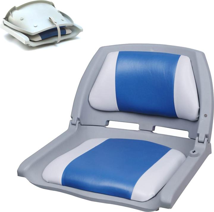Produktbild Pro-Tec Bootssitz 52x48x40 cm Kunstleder Wasserfest Blau/Weiss