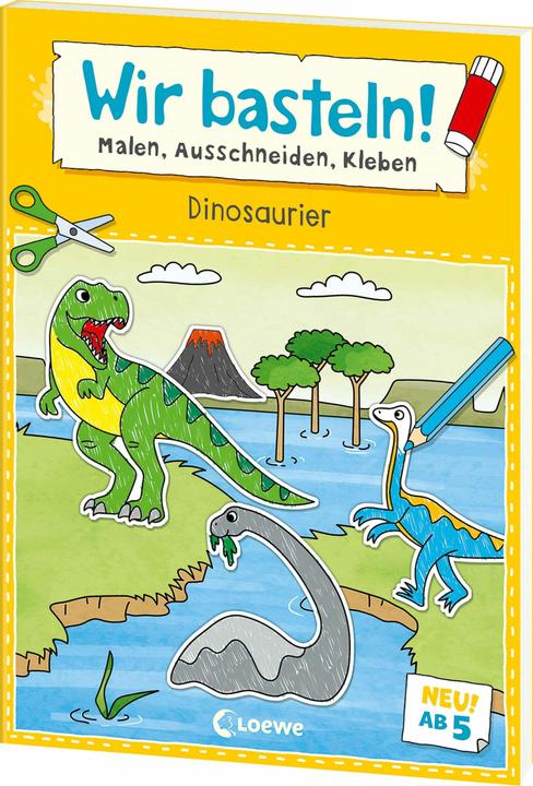 Productafbeelding Loewe We knutselen! vanaf 5 jaar - kleuren, uitknippen, plakken - dinosaurussen